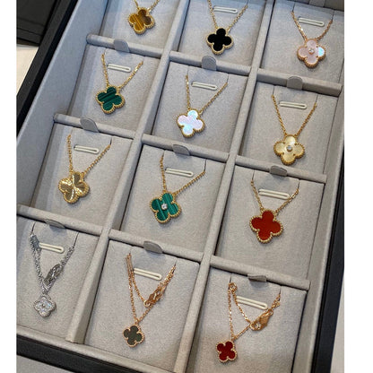 [Luxe]CLOVER 15MM DIAMOND SINGLE FLOWER NECKLACE