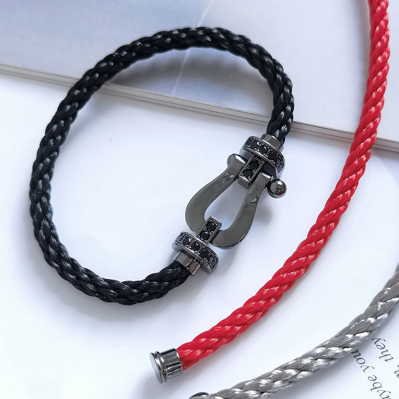 [Luxe]FORCE LARGE SERIES HORSESHOE BLACK SAMURAI BRACELET