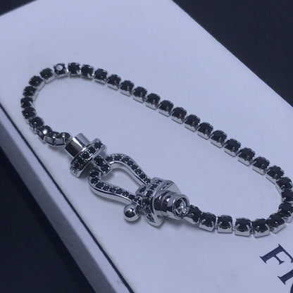 [Luxe]FORCE  LARGE HORSESHOE FULL DIAMOND TENNIS BRACELET