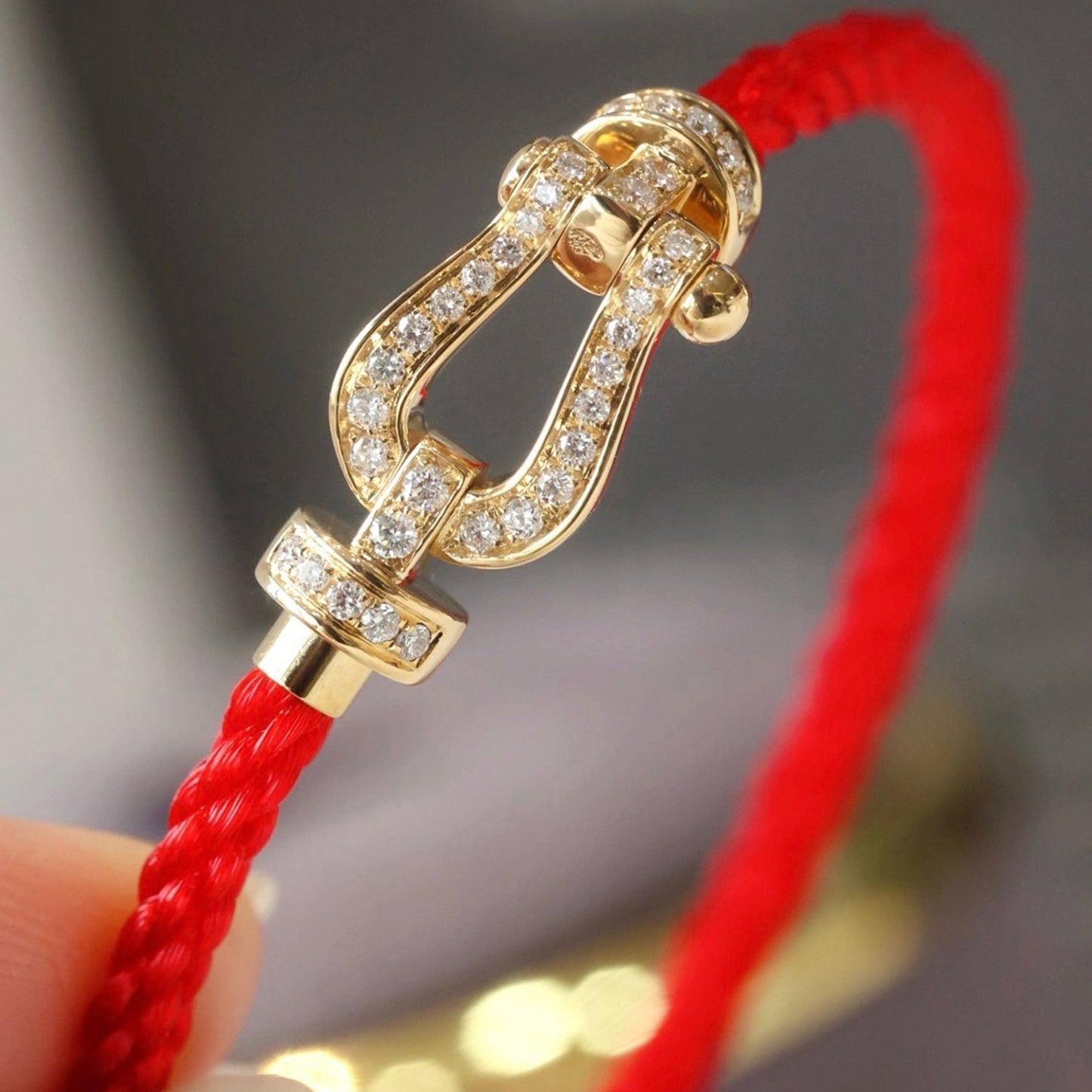 [Luxe]FORCE LARGE HORSESHOE FULL DIAMOND BRACELET GOLD