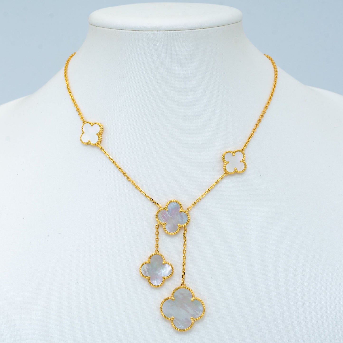 [Luxe]CLOVER MOTHER OF PEARL NECKLACE 6 MOTIF