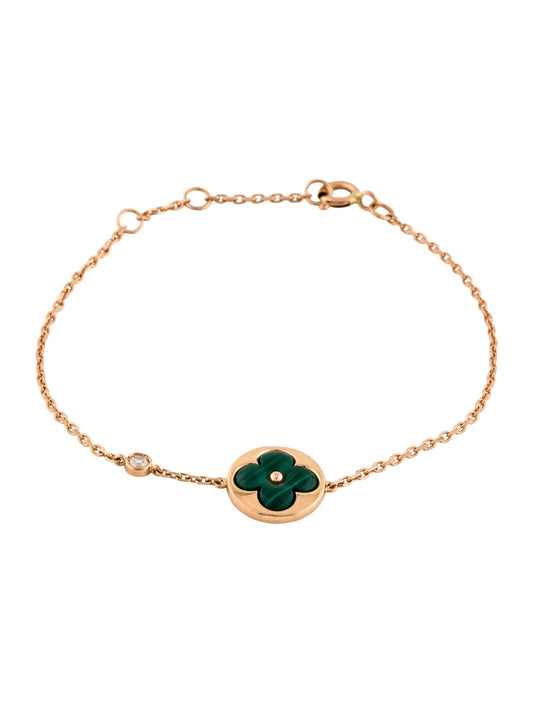 [Luxe]SUN MALACHITE 1 DIAMOND PINK GOLD BRACELET