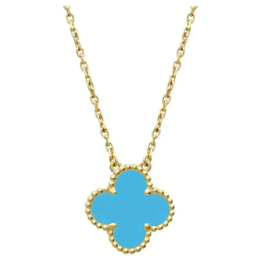 [Luxe]CLOVER 15MM VINTAGE TURQUOISE NECKLACE