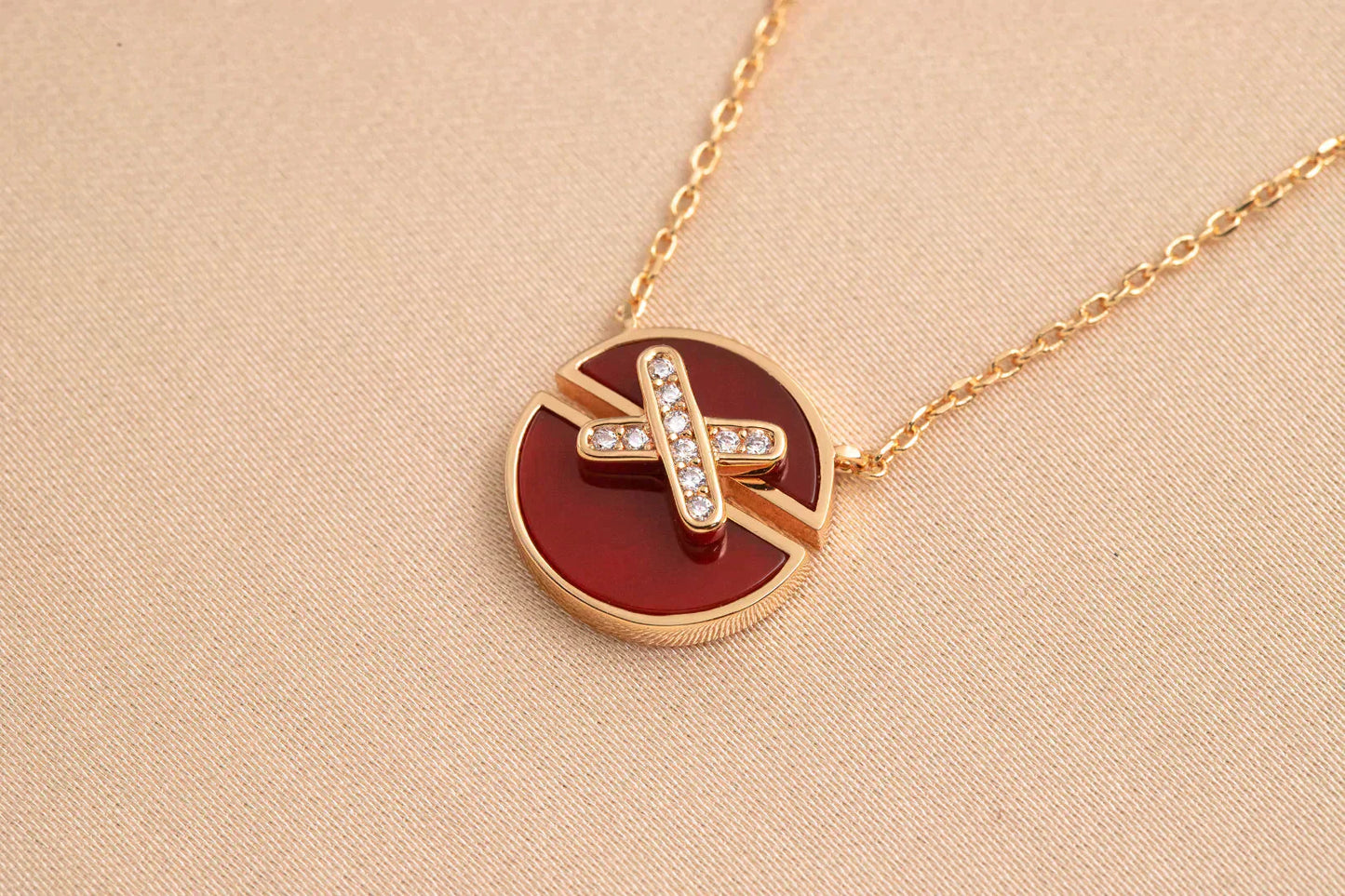 [Luxe]JEUX DE ROSE GOLD DIAMOND NECKLACE