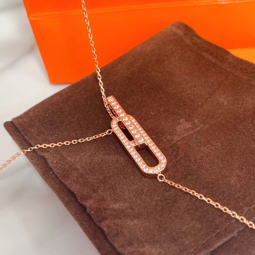 [Luxe]HM NECKLACE PLATINUM ROSE GOLD DIAMOND