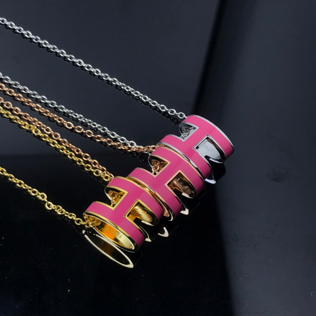 [Luxe]H NECKLACE PINK