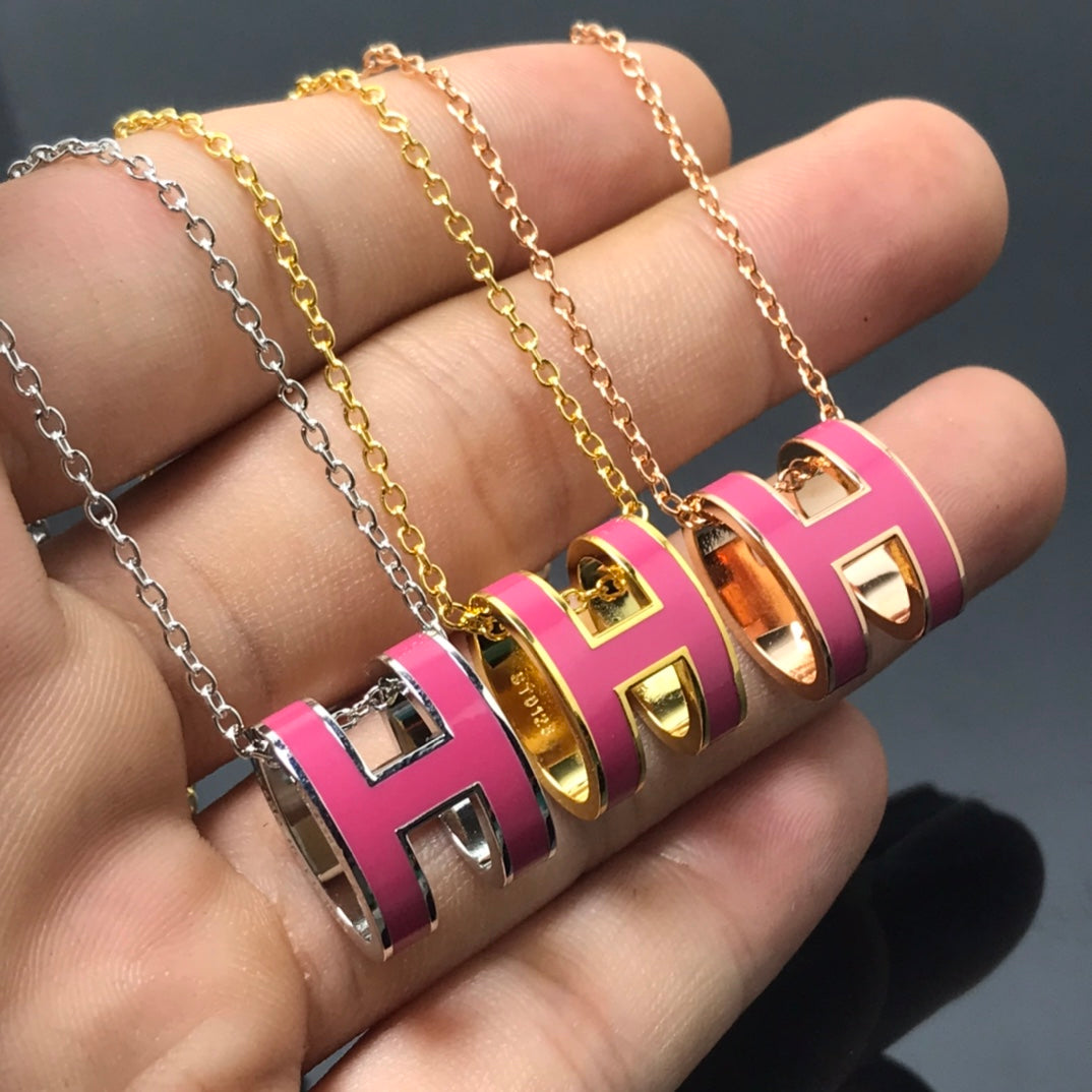 [Luxe]H NECKLACE PINK