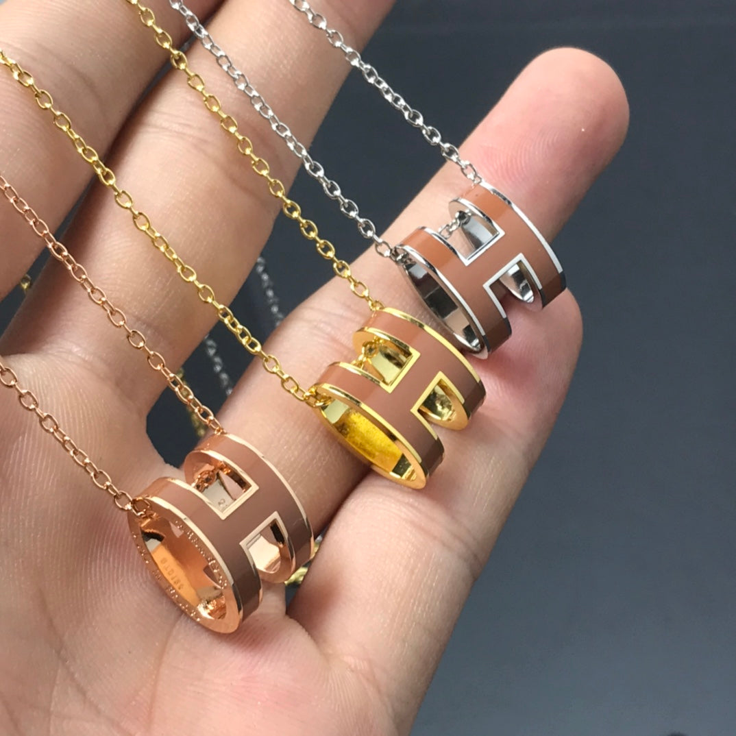 [Luxe]H NECKLACE BROWN