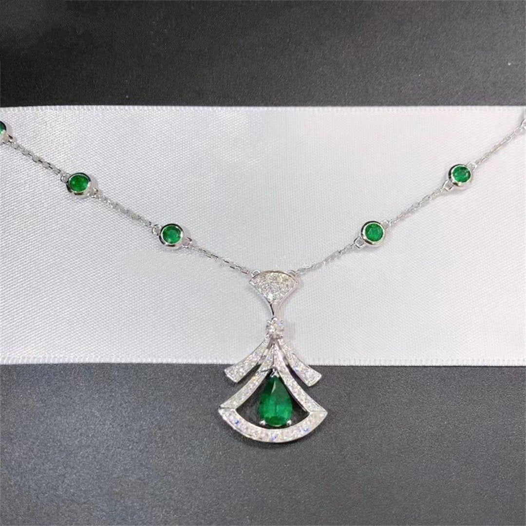 [Luxe]DREAM NECKLACE MALACHITE DIAMOND SILVER