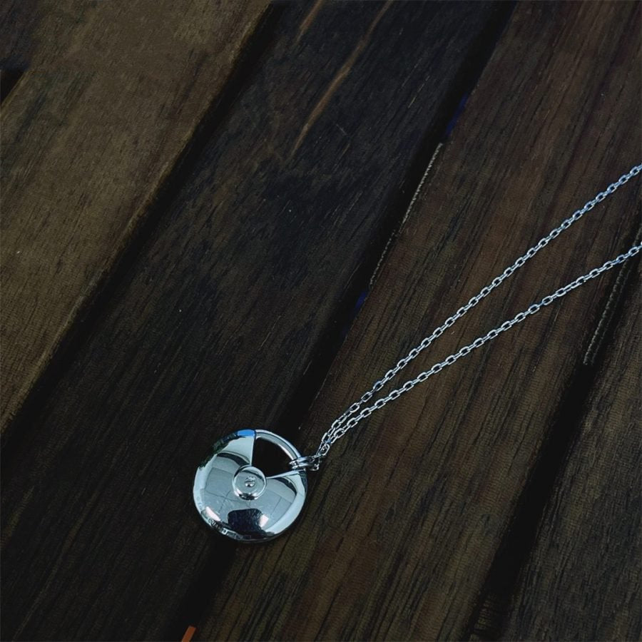 [Luxe]AMULETTE SILVER FULL DIAMOND NECKLACE