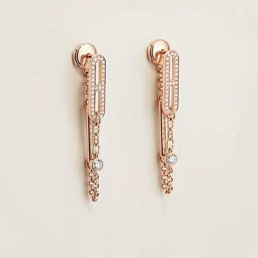 [Luxe]CHAINE CHAOS DIAMOND DROP EARRINGS