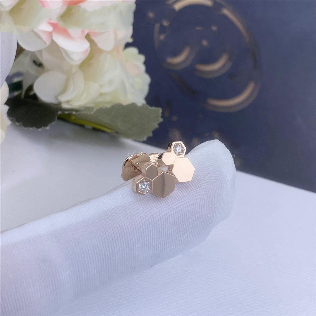 [Luxe]BEE LOVE PINK GOLD DIAMOND EARRINGS