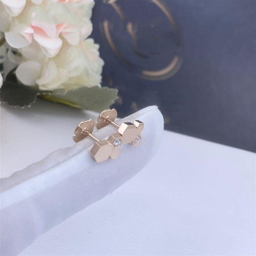 [Luxe]BEE LOVE PINK GOLD DIAMOND EARRINGS