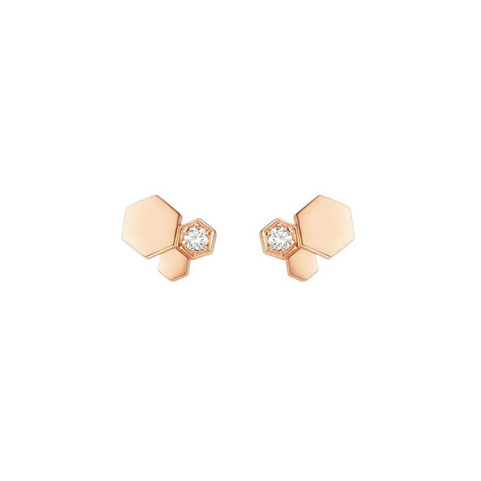 [Luxe]BEE LOVE PINK GOLD DIAMOND EARRINGS