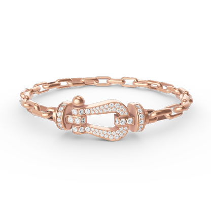 [Luxe]FORCE LARGE HORSESHOE CLASP  METAL BRACELET