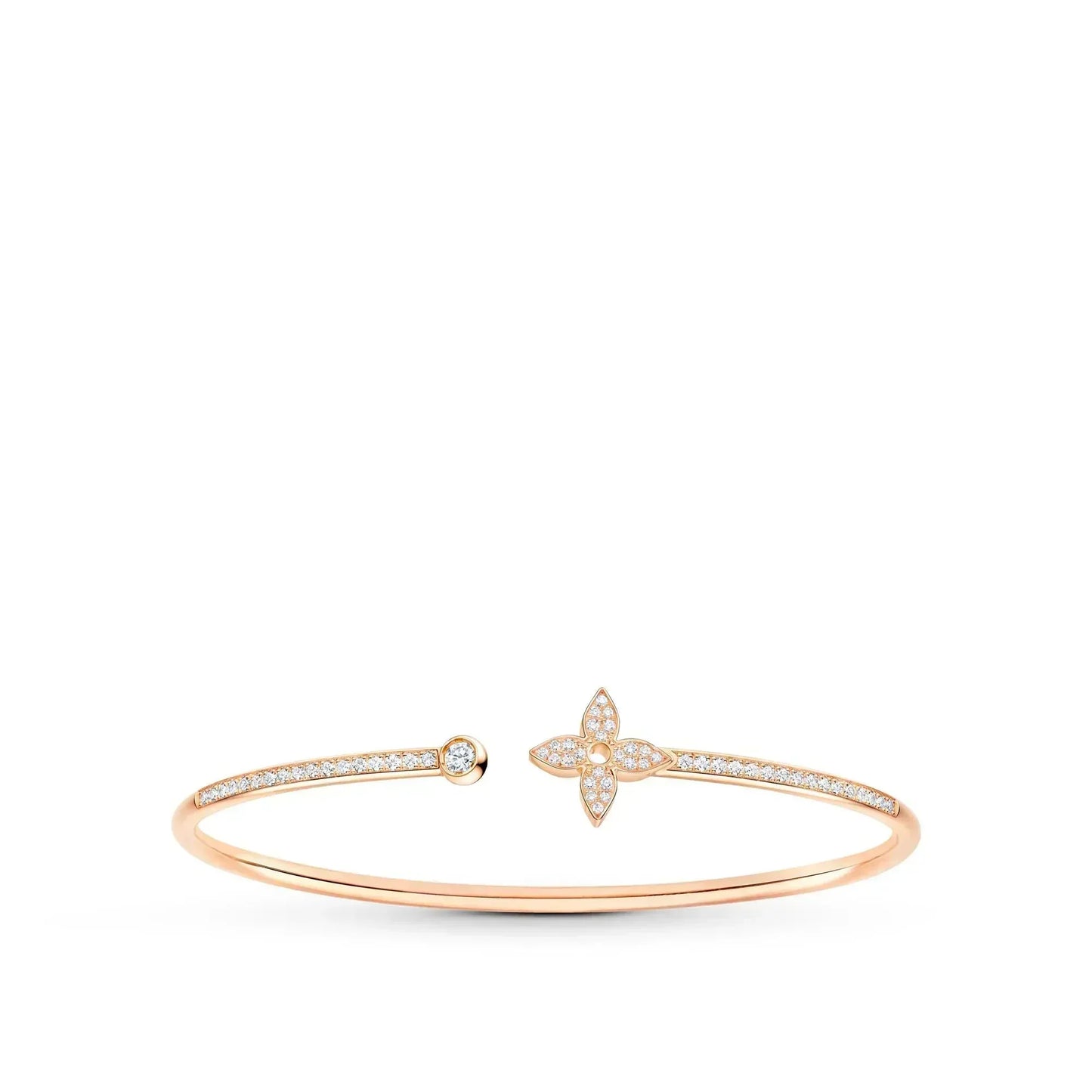 [Luxe]IDYLLE PINK GOLD OPEN BRACELET DIAMOND PAVED