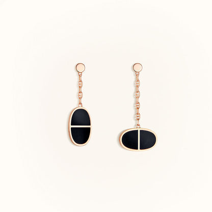 [Luxe]CHAINE VERSO BLACK CERAMIC EARRINGS