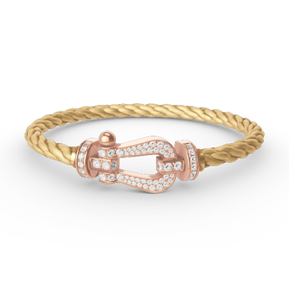 [Luxe]FORCE LARGE HORSESHOE FULL DIAMOND BRACELET ROSE GOLD