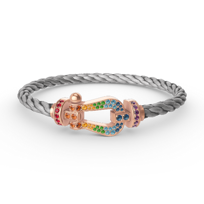 [Luxe]FORCE LARGE HORSESHOE  COLORED DIAMOND BRACELET ROSE GOLD