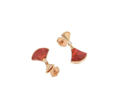 [Luxe]DREAM Carnelian PINK GOLD EARRINGS