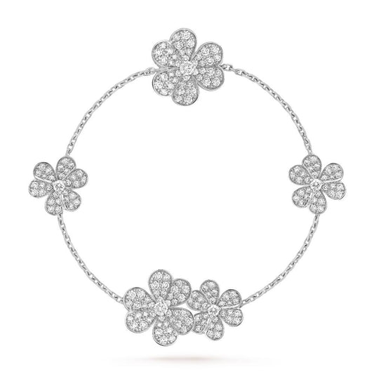 [Luxe]FRIVOLE SILVER 5 FLOWERS BRACELET