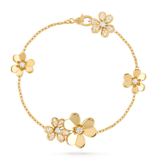 [Luxe]FRIVOLE GOLD 5 FLOWERS BRACELET