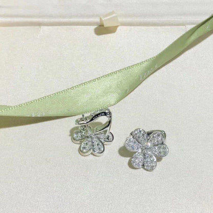 [Luxe]FRIVOLE SILVER FLOWER DIAMOND EARRINGS