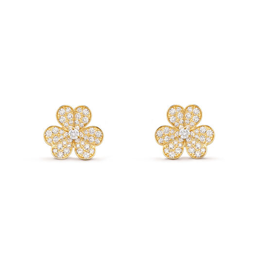 [Luxe]FRIVOLE GOLD FLOWER DIAMOND EARRINGS