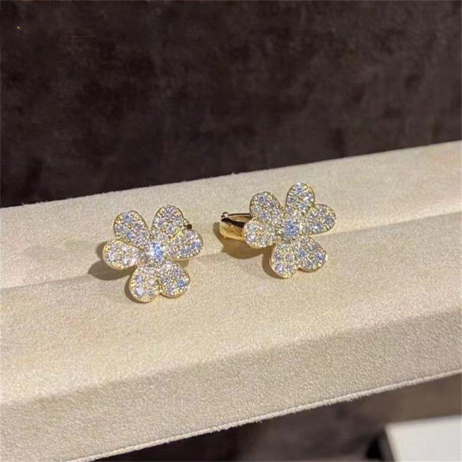 [Luxe]FRIVOLE GOLD FLOWER DIAMOND EARRINGS