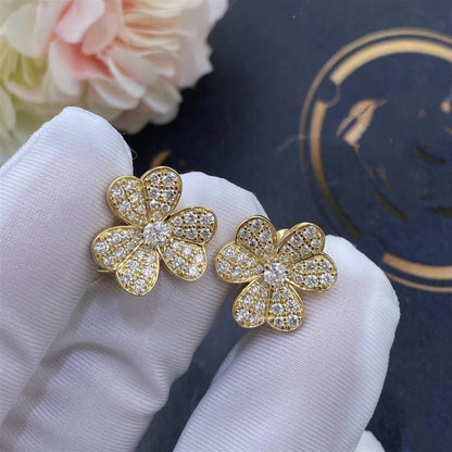 [Luxe]FRIVOLE GOLD FLOWER DIAMOND EARRINGS