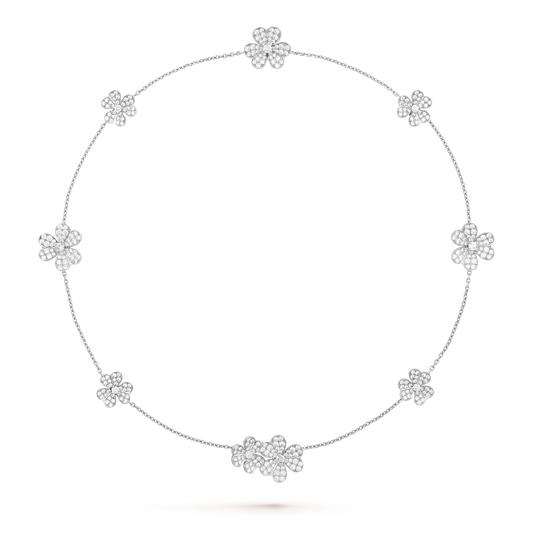 [Luxe]FRIVOLE SILVER 9 FLOWERS NECKLACE