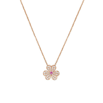 [Luxe]FRIVOLE ROSE GOLD FLOWER DIAMOND NECKLACE