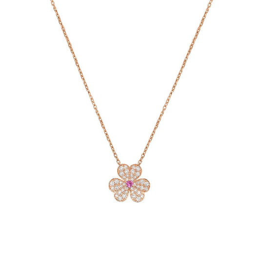 [Luxe]FRIVOLE ROSE GOLD FLOWER DIAMOND NECKLACE