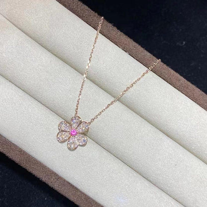 [Luxe]FRIVOLE ROSE GOLD FLOWER DIAMOND NECKLACE