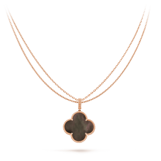 [Luxe]CLOVER 25MM GOLD DARK MOP BIG CLOVER NECKLACE