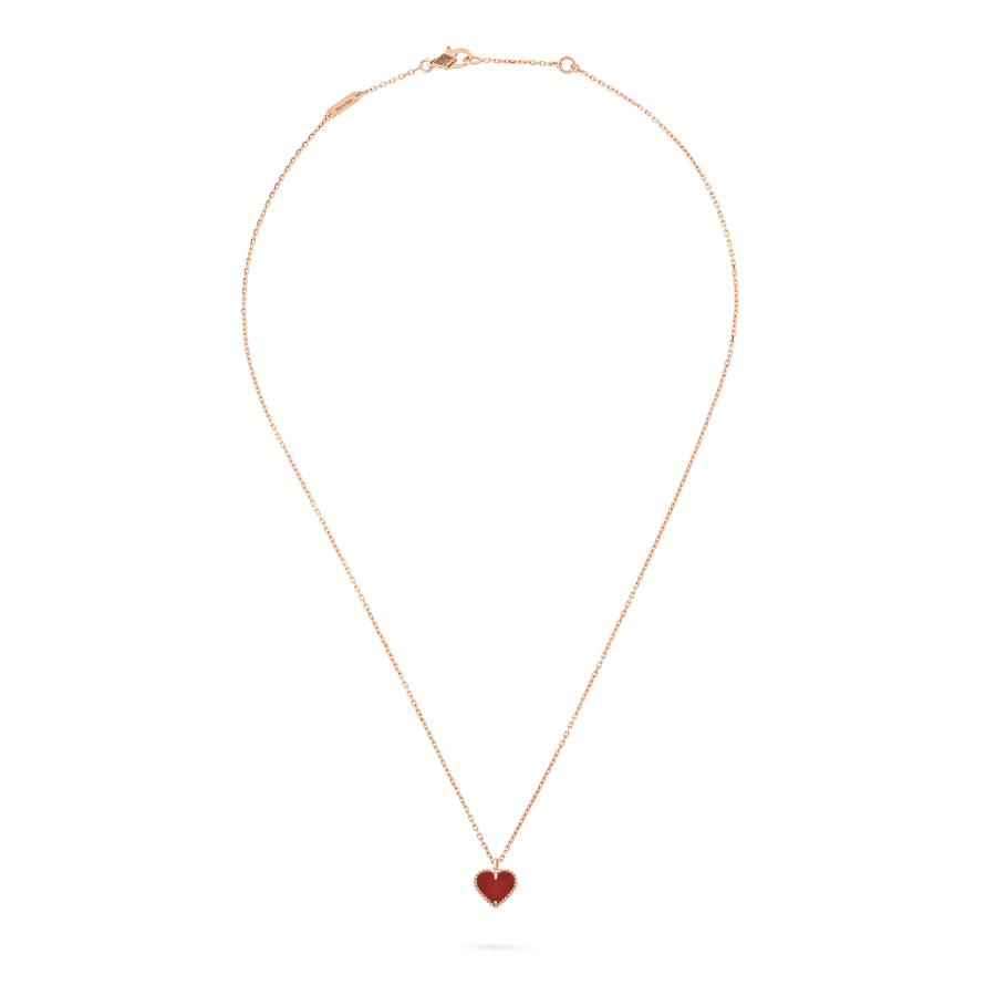 [Luxe]SWEET CLOVER CARNELIAN HEART NECKLACE