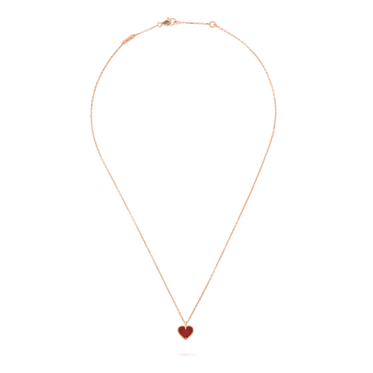 [Luxe]SWEET CLOVER CARNELIAN HEART NECKLACE