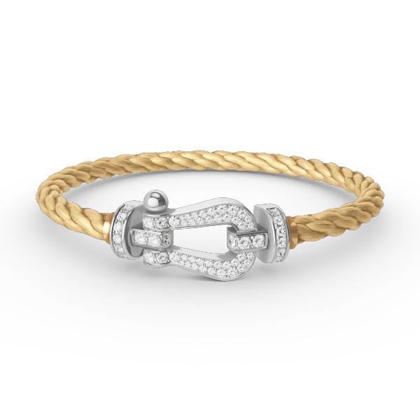 [Luxe]FORCE LARGE HORSESHOE FULL DIAMOND BRACELET SILVER